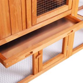 img 1 attached to 🐔 Ogrmar Large Wooden Outdoor Chicken Coop with Ventilation Door, Removable Tray & Ramp - Bunny Rabbit Hutch, Hen Cage, Garden Backyard Pet House & Chicken Nesting Box