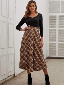 img 1 attached to 👗 PERSUN Women's Flared Wool Skirt with Convenient Pockets - Trendy Women's Clothing and Skirts