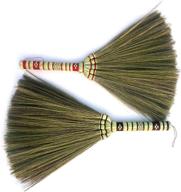 🌾 16-inch natural grass asian duster whisk broom with thai bamboo handle - handmade wooden sweeper for efficient dusting logo