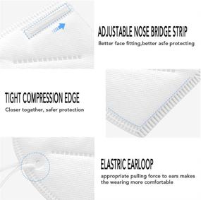 img 1 attached to 🌫️ HIWUP White KN95 Face Mask Pack Of 20 - Individually Packaged 5-Ply Disposable Masks - 95% Filter Efficiency for PM2 Protection