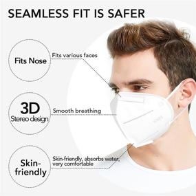 img 3 attached to 🌫️ HIWUP White KN95 Face Mask Pack Of 20 - Individually Packaged 5-Ply Disposable Masks - 95% Filter Efficiency for PM2 Protection