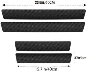 img 3 attached to 🚗 4pcs Carbon Fiber Compatible Chrysler Car Door Front/Rear Sill Plate Protectors | Decorative Door Entry Guard | Scratch Pad Film for Chrysler