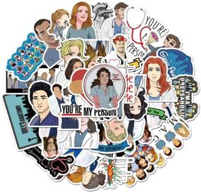 img 4 attached to 👕 Grey's Anatomy Merchandise: 50 Funny Quote Waterproof Stickers for Laptop, Water Bottles, Phone, and more!