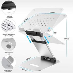 img 1 attached to 🖥️ Herigu Laptop Stand: Adjustable, Portable & Heat-Vented - Compatible with Laptops up to 17''