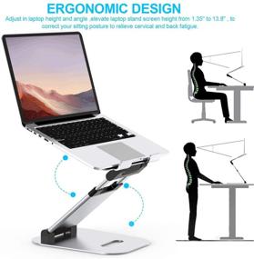 img 3 attached to 🖥️ Herigu Laptop Stand: Adjustable, Portable & Heat-Vented - Compatible with Laptops up to 17''