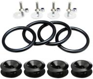 🚗 enhance your car's style & convenience with jdm bumper quick release fasteners - set of 4 o-rings (black) logo