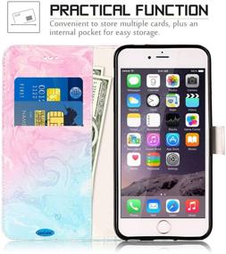 img 2 attached to 📱 JanCalm iPhone 6S Wallet Case – Premium PU Leather Flip Cover with Card/Cash Slots and Stand for iPhone 6/6S (4.7 inch) – Includes Crystal Pen (Pink/Sky Blue)