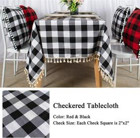 img 1 attached to 🍽️ Stylish AMZLOKAE Tablecloth Tassel Table Cover: Elevate Your Dining Décor