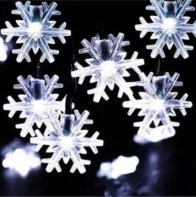 img 3 attached to Illuminate your Christmas with Darknessbreak Christmas Solar Lights Snowflake Decor: 32ft of Festive Outdoor Solar Christmas Lights for Xmas Tree and Outdoor Decorations, featuring 50 LEDs