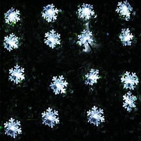 img 2 attached to Illuminate your Christmas with Darknessbreak Christmas Solar Lights Snowflake Decor: 32ft of Festive Outdoor Solar Christmas Lights for Xmas Tree and Outdoor Decorations, featuring 50 LEDs