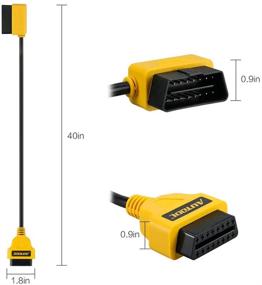 img 3 attached to OBD II OBD2 16 Pin Extension Cable with Angled Connectors - 1m / 3.3 Feet | Car Engine Diagnostic Tool