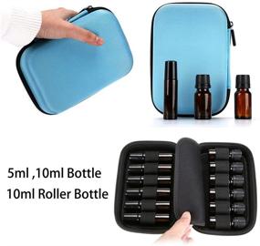 img 3 attached to 🧳 Hipiwe Durable Essential Oil Storage Case with 12 Bottle Capacity (Fits 5ml, 10ml, & 10ml Rollers) - Compact Travel Size Essential Oils Organizer Bag - Ideal for Young Living, doTERRA, and More (Blue)