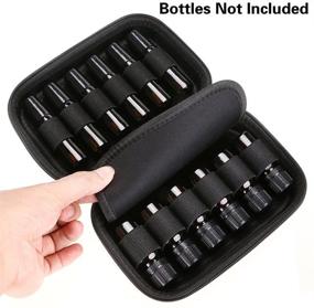 img 2 attached to 🧳 Hipiwe Durable Essential Oil Storage Case with 12 Bottle Capacity (Fits 5ml, 10ml, & 10ml Rollers) - Compact Travel Size Essential Oils Organizer Bag - Ideal for Young Living, doTERRA, and More (Blue)