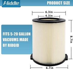 img 3 attached to 🌀 VF4000 Replacement Cartridge Filter - Compatible with Ridgid, Husky, Craftsman Wet Dry Vacs - 5 to 20-Gallon - 2 Pack