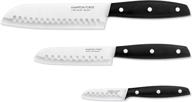 🔪 hampton forge mirage 3-piece santoku knife set in black logo