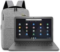 📱 2020 hp 14" lightweight chromebook with amd a4-series processor, 4gb ram, 32gb emmc storage, webcam, wifi, chrome os | google classroom and zoom compatible | gray/legendary accessories logo