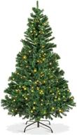 ihoming pre-lit christmas tree 6ft - artificial xmas tree w/ 🎄 400 ul-certified incandescent warm white fairy led lights - holiday party home decoration logo