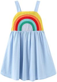 img 4 attached to 🐸 Fun and Colorful Frogwill Toddler Fifties Summer Rainbow Girls' Clothing and Dresses for a Stylish Summer