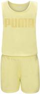 👧 puma girls' logo romper: sporty and stylish comfort for young fashionistas logo