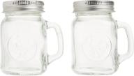 🐔 clear 5 oz circleware mason jar rooster mug salt and pepper shakers logo