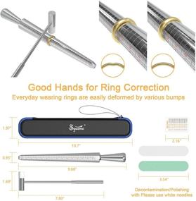 img 1 attached to 📏 Metal Ring Sizer Measuring Tool Combo for Accurate Finger Sizing, Jewelry Making, Ring Reshaping. US Size 0-13. Includes Storage Box, Maintenance Hammer, and Polished Rod