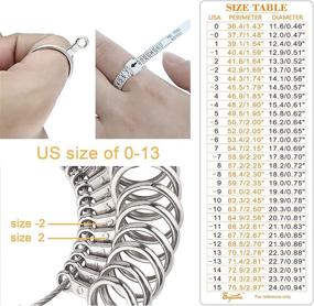 img 2 attached to 📏 Metal Ring Sizer Measuring Tool Combo for Accurate Finger Sizing, Jewelry Making, Ring Reshaping. US Size 0-13. Includes Storage Box, Maintenance Hammer, and Polished Rod