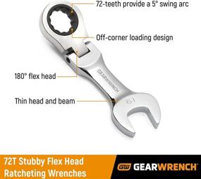 img 4 attached to GearWrench 9572 Flex Head Combination Ratcheting