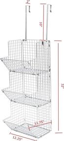 img 3 attached to 🍎 Rustic Hanging Fruit Basket Shelves - Metal Wire Tier Wall Mounted Over the Door Organizer for Kitchen Fruit, Produce, Bathroom Towels - Baskets for Fruit Stand & Produce Storage - Rustic Snack Organizer and Household Holder Items - Z Basket (Silver)