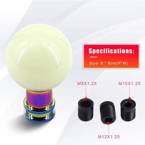 img 2 attached to Gear Shift Knob Lever Shifter Head White Round Cue Luminous Ball Fit For Most Automatic Manual Vehicles 5 6 Speed
