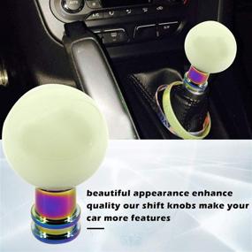 img 1 attached to Gear Shift Knob Lever Shifter Head White Round Cue Luminous Ball Fit For Most Automatic Manual Vehicles 5 6 Speed
