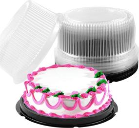 img 4 attached to 🎂 10 Pack 10-Inch Clear Plastic Cake Containers with Dome Lids - Ideal Disposable Cake Carrier for Transporting, Storing, and Displaying Cakes