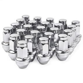img 4 attached to M14x2.0 Lug Nuts for Ford F150 Expedition & Lincoln Navigator Factory Wheels - 24pcs Chrome OEM-style Large Acorn Seat Lug Nuts