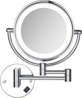 💄 sanawell wall mounted led makeup mirror - 3x lighted vanity mirror with 8 inch double-sided 360° rotation, chrome finish - ideal for bathroom logo
