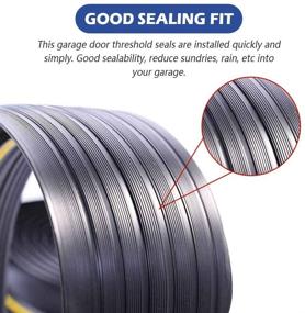 img 2 attached to 🚪 Universal Garage Threshold Seal Strip - 20ft/6m, DIY Weatherproof Rubber Weather Stripping Replacement, Garage Door Bottom Strip - Black (Sealant/Adhesive Not Included)