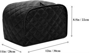 img 3 attached to 🎁 Durable A-Code 4 Slice Toaster Cover: Dustproof, Anti-Fingerprint, Grease Protector, Machine Washable - Perfect Women's Gift (Black, 12"x11"x8.5")