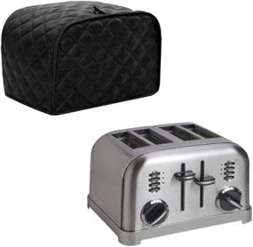 img 2 attached to 🎁 Durable A-Code 4 Slice Toaster Cover: Dustproof, Anti-Fingerprint, Grease Protector, Machine Washable - Perfect Women's Gift (Black, 12"x11"x8.5")