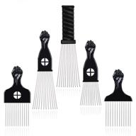 🔍 расческа для волос в стиле hair pick comb - bigeddie - набор из 5 металлических расчесок для стилизации волос афроамериканцев, расчески-пиксели для женщин и мужчин логотип