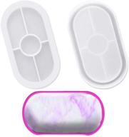 🍶 afunta oval silicone coaster mold - 2 pack soft flexible crystal silicone molds for casting with resin, concrete, cement, and polymer clay - transparent white logo