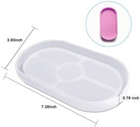 img 2 attached to 🍶 AFUNTA Oval Silicone Coaster Mold - 2 Pack Soft Flexible Crystal Silicone Molds for Casting with Resin, Concrete, Cement, and Polymer Clay - Transparent White