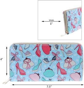 img 3 attached to Printed Sparkly Patterned Zippered Wallet Cosmetic Women's Handbags & Wallets