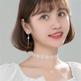 img 3 attached to Coadipress Stainless Steel Triangle Bar Tassel Threader Drop Earrings for Women, Girls, and Teens - Long Chain Ear Line, Lightweight, Chic Geometric Dangle Drop Earrings Jewelry for Better SEO