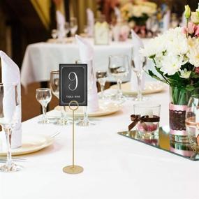 img 4 attached to 🎉 Urban Deco 16 Pieces 12-Inch Gold Table Card Holder: Ideal for Photos, Food Signs, Memo Notes, Weddings, Restaurants, Birthdays