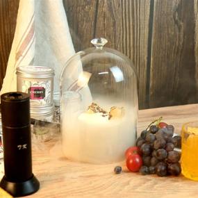 img 2 attached to Enhance Flavor and Presentation with TMKEFFC Smoking Cloche: Wood 🌬️ Base, Glass Dome | Cocktails Smoke Infuser, Food & Drinks Accessory