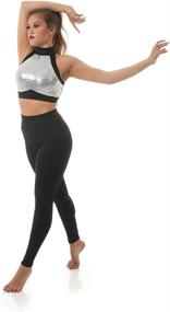 img 1 attached to Mid Length Women's Sequin Crop Top for Dance Costume - Just for Kix