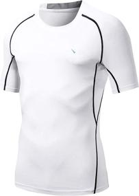 img 4 attached to Stay Cool and Dry with Nooz 4 Way 👕 Stretch Men's Cool Tech Quick Dry Compression Short Sleeve T-Shirt