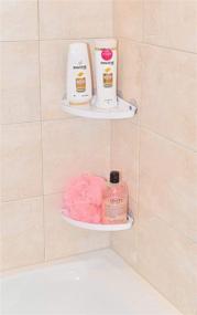 img 3 attached to 🛁 Home-X Suction Cup Corner Shelf Set: Convenient Bathroom Shower Caddy and Storage Device with Damage-Free Suction Cups for Any Shower