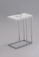 🔲 chic snack side end table: stunning white finish with chrome accents логотип