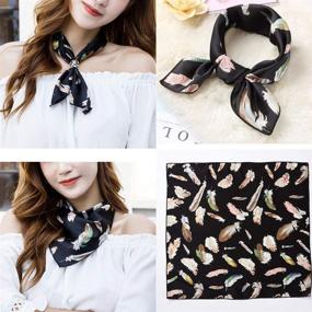 img 2 attached to 🧣 Elegant Vintage Satin Square Neckerchief: Women's Accessories, Scarves & Wraps