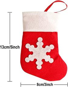 img 2 attached to 🎅 Набор из 12 рождественских носков San Tokra для приборов со снежинками: сумка для конфет, нож, ложка, вилка, маленькие носочки для украшения рождественского стола.