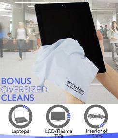 img 3 attached to 📱 Elite Tech Gear (8-Pack Oversized) Microfiber Cleaning Cloths - Ideal for Cleaning Electronic Device Screens, Eyeglasses, Tablets & Delicate Surfaces (8 Oversized 12"x12”)